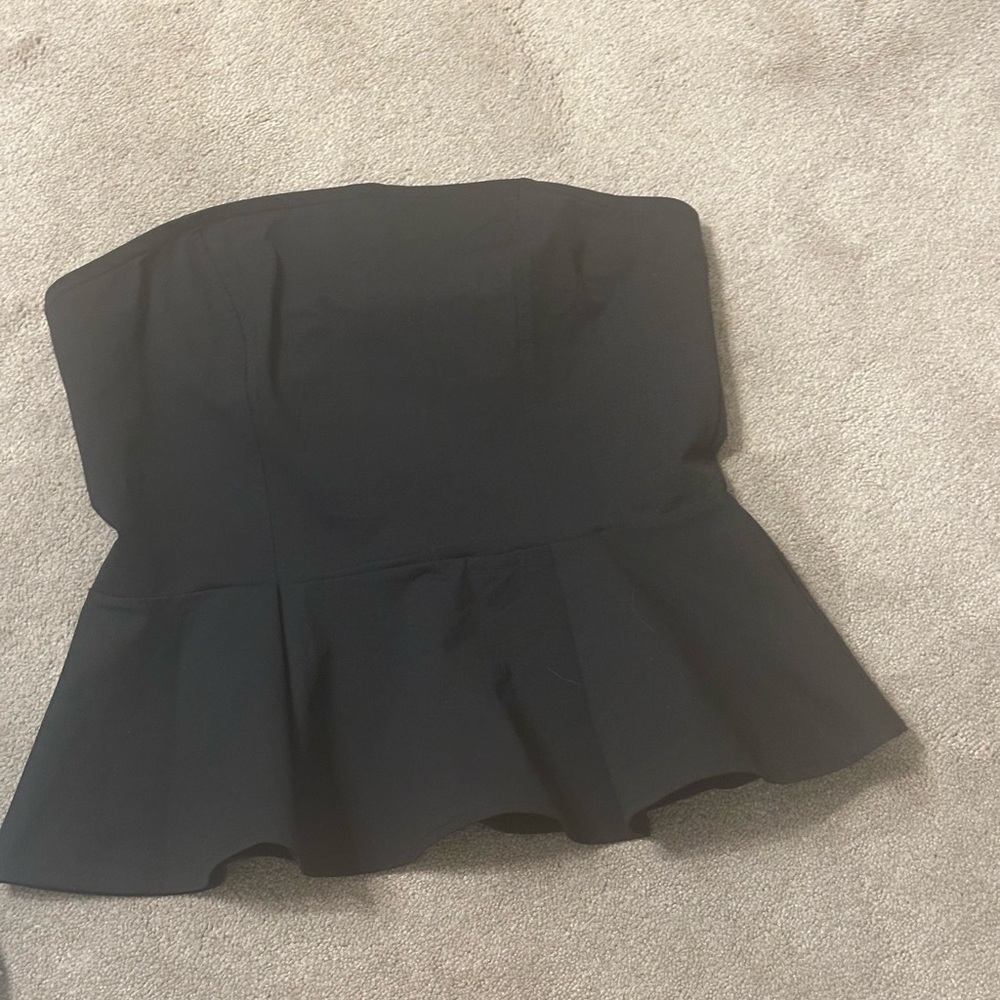 stretchy black peplum bustier